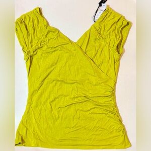 White House Black Market Lime Green Top Blouse Size L